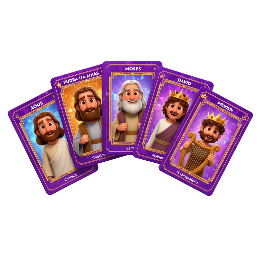 Cartas colecionáveis dos personagens bíblicos